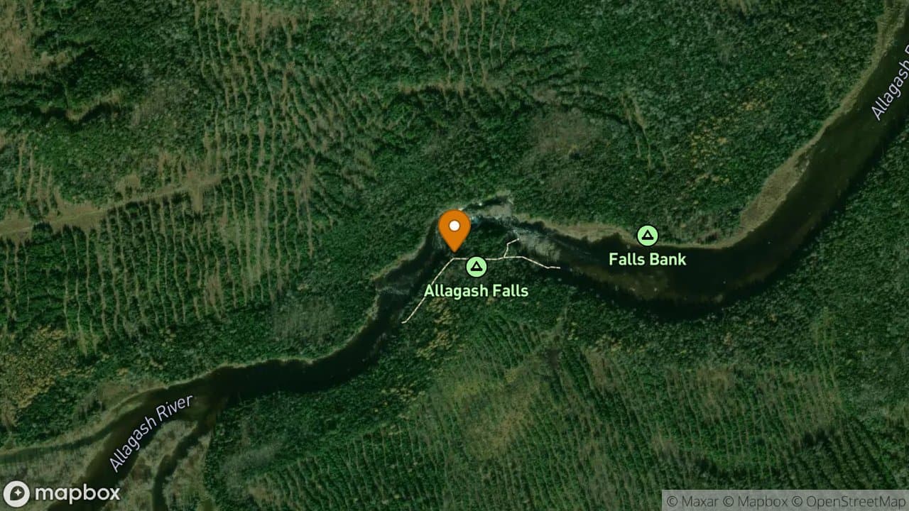 Allagash Falls campsite in Allagash Wilderness Waterway