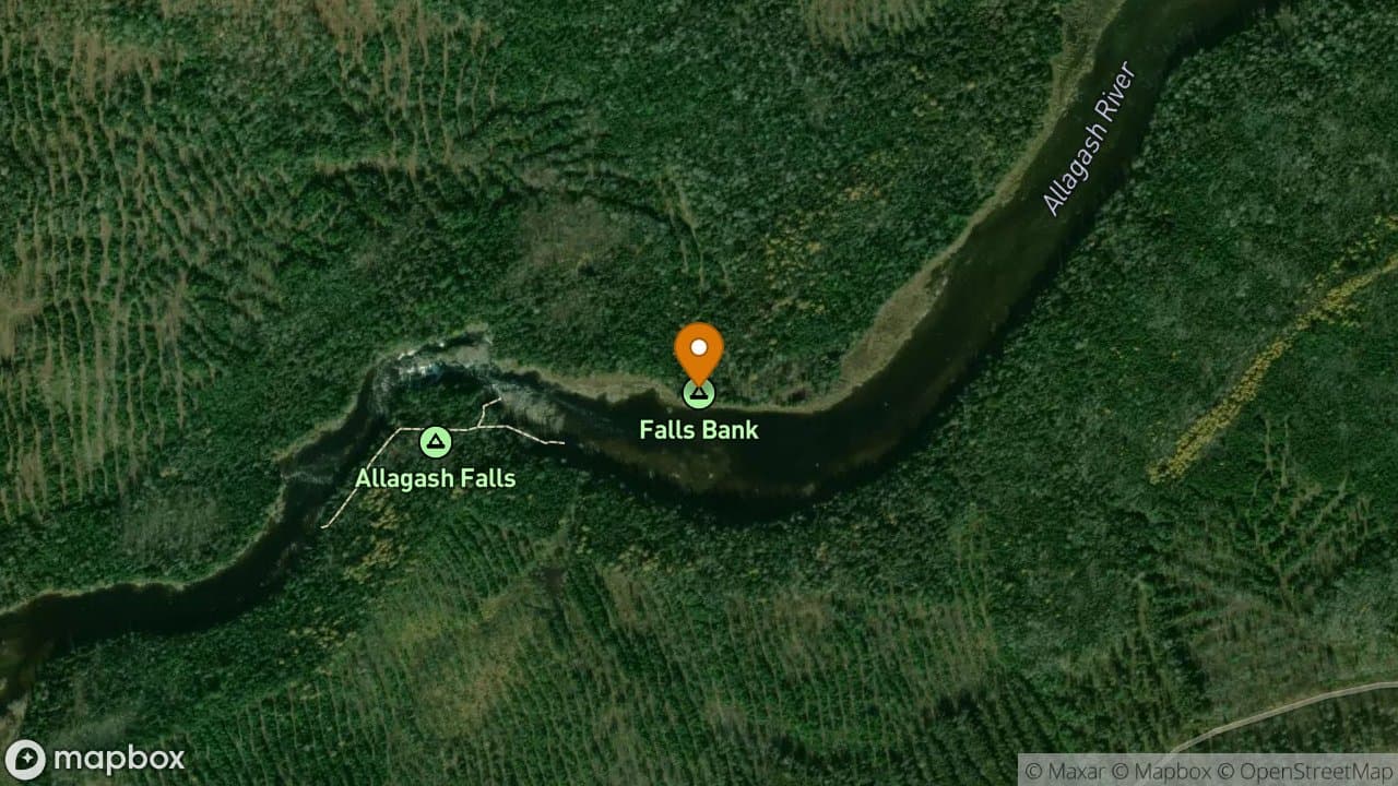 Falls Bank campsite in Allagash Wilderness Waterway