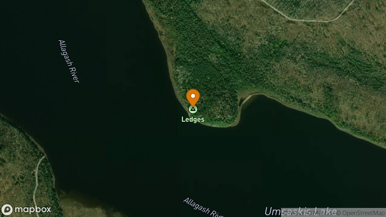 Ledges campsite in Allagash Wilderness Waterway